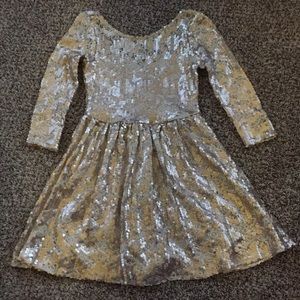 Gianni Bini gold sequin lace cocktail dress. XS
